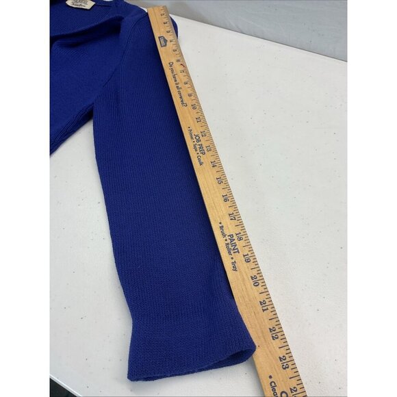 Vintage St. John Neiman Marcus Sz 8/10 Sweater Cardigan Santana Knit Blue - Picture 11 of 14